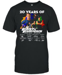 20 Years Of Fast And Furious 2001 2021 10 Films Signatures Shirt 1