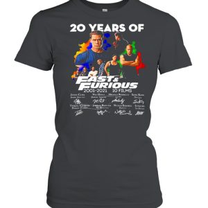 20 Years Of Fast And Furious 2001 2021 10 Films Signatures Shirt