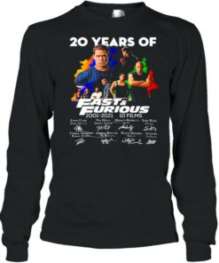 20 Years Of Fast And Furious 2001 2021 10 Films Signatures Shirt 3