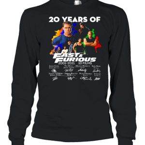 20 Years Of Fast And Furious 2001 2021 10 Films Signatures Shirt 3