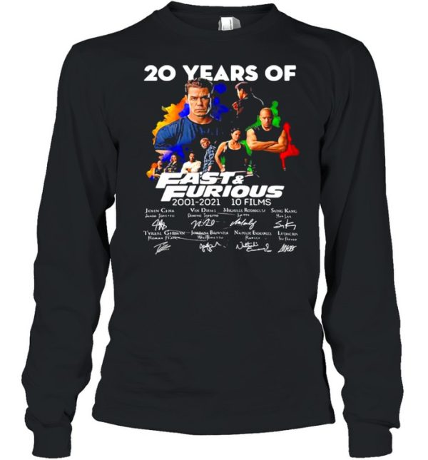 20 Years Of Fast And Furious 2001 2021 10 Films Signatures Shirt