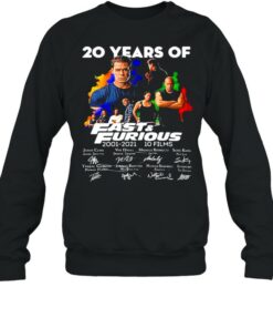 20 Years Of Fast And Furious 2001 2021 10 Films Signatures Shirt 4