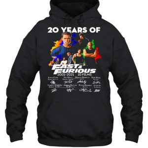 20 Years Of Fast And Furious 2001 2021 10 Films Signatures Shirt 5