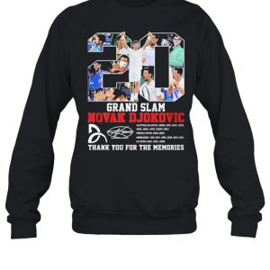 20 grand slam novak djokovic thank you for the memories shirt 4