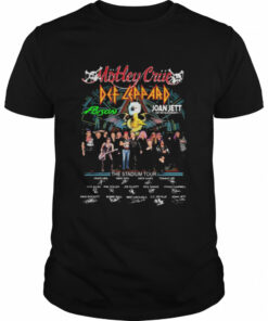2022 Motley Crue Def Leppard Poison And Joan Jett The Stadium Tour Signatures Shirt 1
