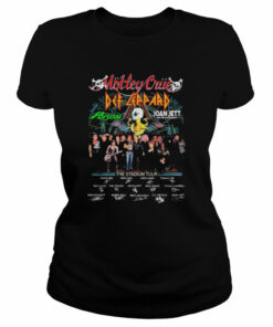 2022 Motley Crue Def Leppard Poison And Joan Jett The Stadium Tour Signatures Shirt 2