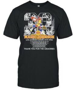 23 Magic Johnson Los Angeles Lakers1979 1996 Thank You For The Memories Signature Shirt 1