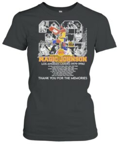 23 Magic Johnson Los Angeles Lakers1979 1996 Thank You For The Memories Signature Shirt 2