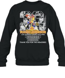 23 Magic Johnson Los Angeles Lakers1979 1996 Thank You For The Memories Signature Shirt 4