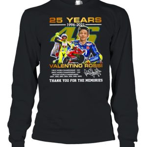 25 years 1996 2021 valentino rossi thank you for the memories shirt 3