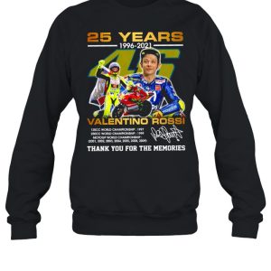 25 years 1996 2021 valentino rossi thank you for the memories shirt 4