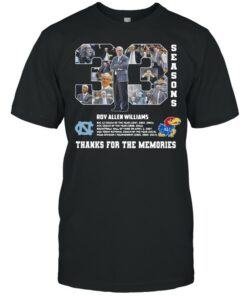 33 Season Roy Allen Williams Thank For The Memories shirt 1