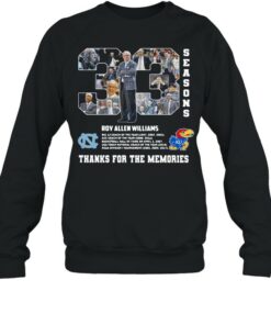 33 Season Roy Allen Williams Thank For The Memories shirt 4