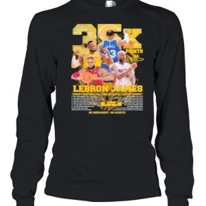 35k Lebron James 3rd NBA time scoring leader 9k Rebounds 9k assists shirt 3