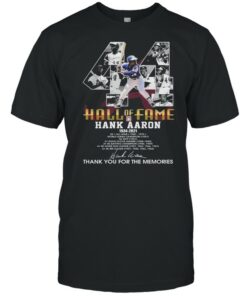 44 Hall Of Fame Hank Aaron 1934 2021 Signatures Thank You For The Memories Shirt 1