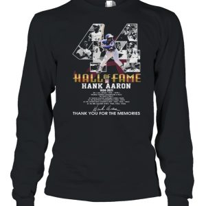 44 Hall Of Fame Hank Aaron 1934 2021 Signatures Thank You For The Memories Shirt 3