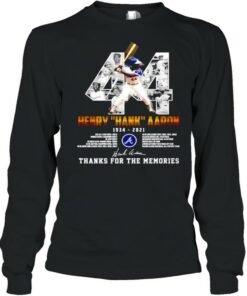 44 Henry Hank Aaron 1934 2021 thank you for the memories signature shirt 2 44 Henry Hank Aaron 1934 2021 thank you for the memories signature shirt 3