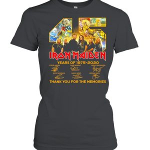 45 Iron Maiden Years Of 1975 2020 Signatures Thank You For The Memories Shirt