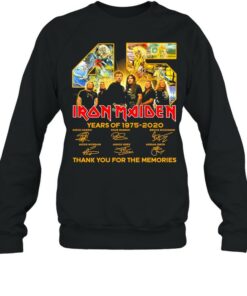 45 Iron Maiden Years Of 1975 2020 Signatures Thank You For The Memories Shirt 4
