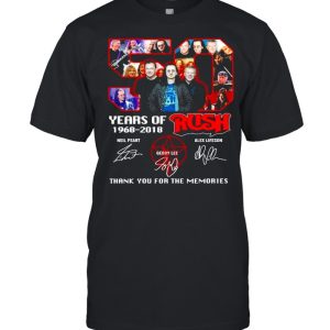 50 Years Of 1968 2018 Rush Signatures Thank You For The Memories Shirt