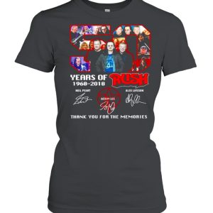 50 Years Of 1968 2018 Rush Signatures Thank You For The Memories Shirt