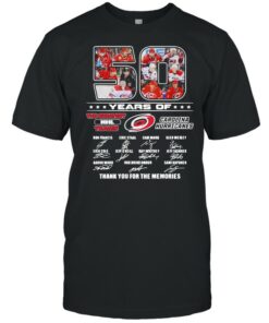 50 Years Of The greatest NHL Teams Carolina Hurricanes Signatures Thank You For The Memories Shirt 1