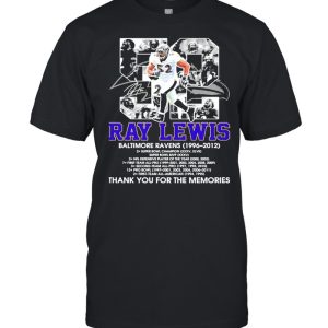 52 Ray Lewis Baltimore Ravens 1996 2012 Thank You For The Memories Shirt