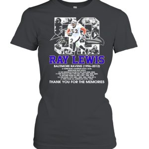 52 Ray Lewis Baltimore Ravens 1996 2012 Thank You For The Memories Shirt