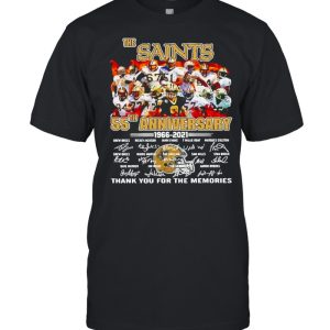 55th Anniversary 1966-2021 The New Orland Saints thank you for the memories signatures shirt