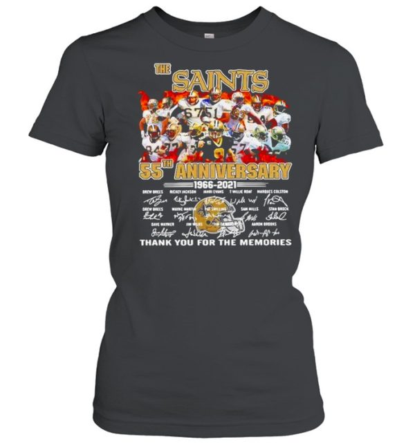 55th Anniversary 1966-2021 The New Orland Saints thank you for the memories signatures shirt