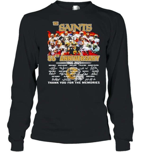 55th Anniversary 1966-2021 The New Orland Saints thank you for the memories signatures shirt