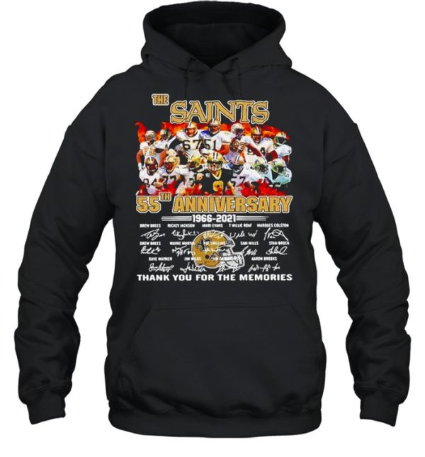 55th Anniversary 1966-2021 The New Orland Saints thank you for the memories signatures shirt