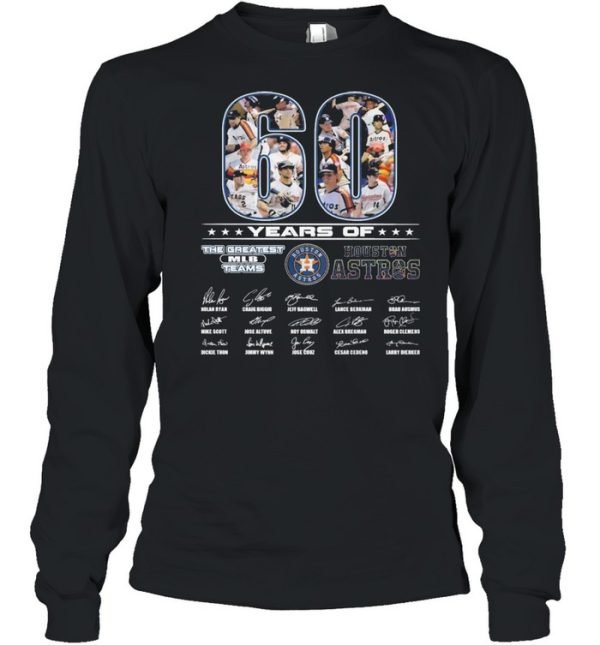 Houston Astros 60 years of the greatest MLB teams signatures shirt