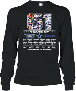 61 years of the greatest NFL teams Dallas Cowboys thank you for the memories signatures shirt 2