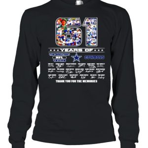 61 years of the greatest NFL teams Dallas Cowboys thank you for the memories signatures shirt