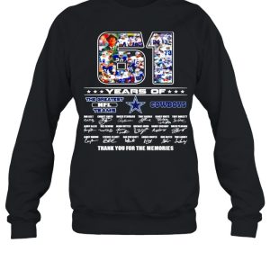 61 years of the greatest NFL teams Dallas Cowboys thank you for the memories signatures shirt 3