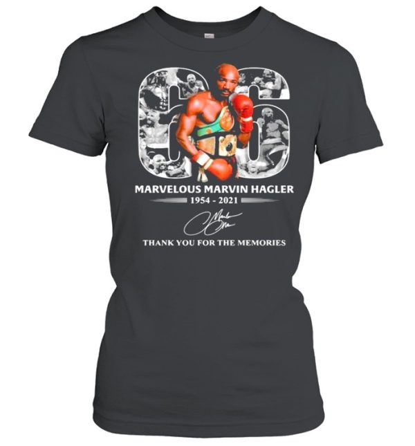 66 Years 1954 2021 Marvelous Marvin Hagler Thanks For The Memories Signature Shirt