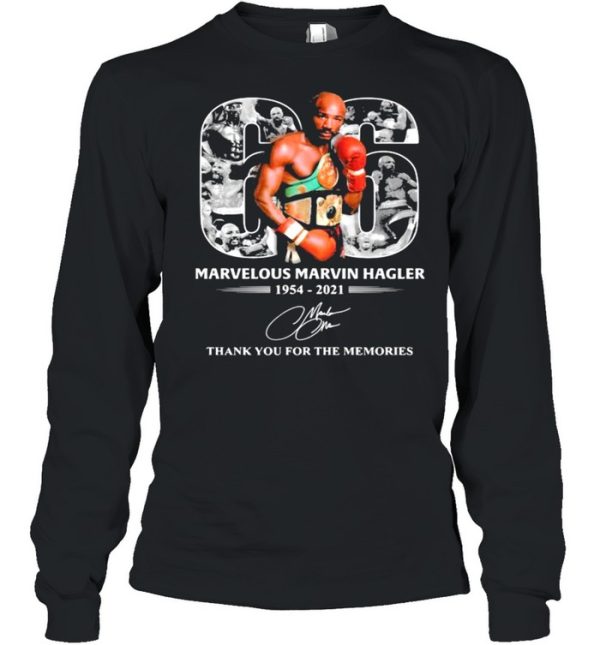 66 Years 1954 2021 Marvelous Marvin Hagler Thanks For The Memories Signature Shirt