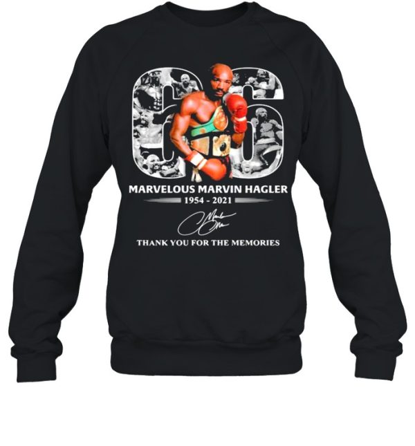 66 Years 1954 2021 Marvelous Marvin Hagler Thanks For The Memories Signature Shirt