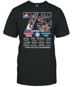 75 Years Of The Greatest NBA Teams Philadelphia 76Ers Signatures Thank You For The Memories Shirt 1