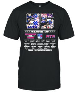 95 Years Of The Greatest NHL Teams New York Rangers Signatures Thank You For The Memories Shirt 1