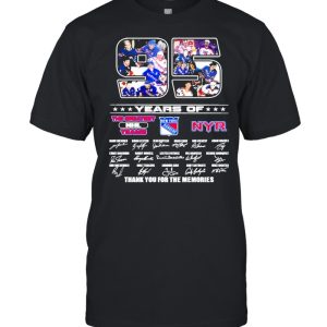 95 Years Of The Greatest NHL Teams New York Rangers Signatures Thank You For The Memories Shirt