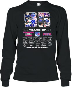 95 Years Of The Greatest NHL Teams New York Rangers Signatures Thank You For The Memories Shirt 3