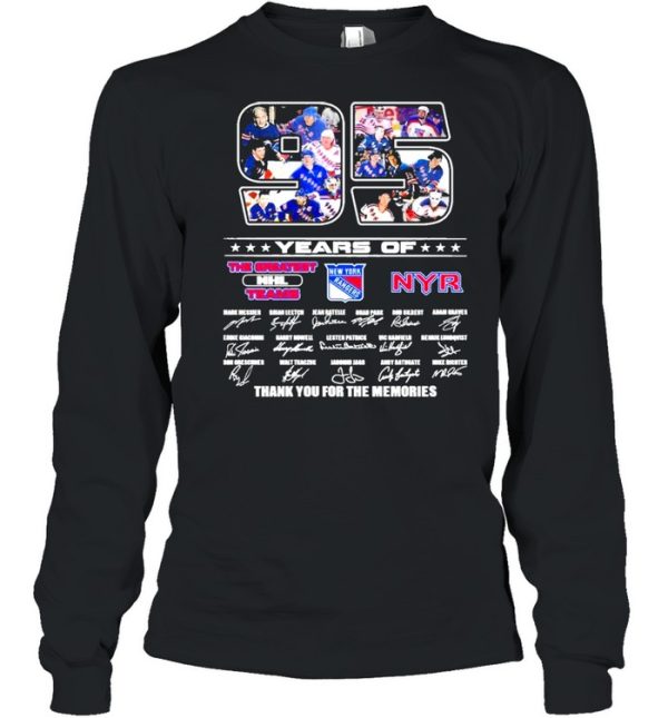 95 Years Of The Greatest NHL Teams New York Rangers Signatures Thank You For The Memories Shirt