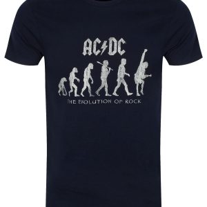 ACDC Evolution Of Rock Mens Navy Blue T Shirt 1