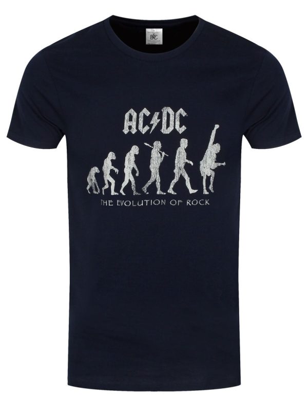 ACDC Evolution Of Rock Men’s Navy Blue T-Shirt