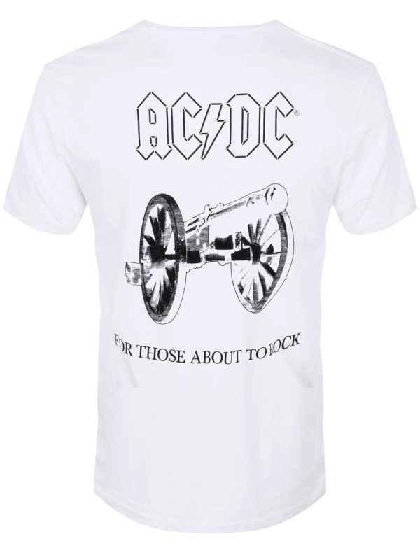 ACDC For Those About To Rock Men’s White T-Shirt