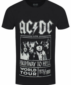 ACDC Highway To Hell World Tour 197980 Mens Black T Shirt 1