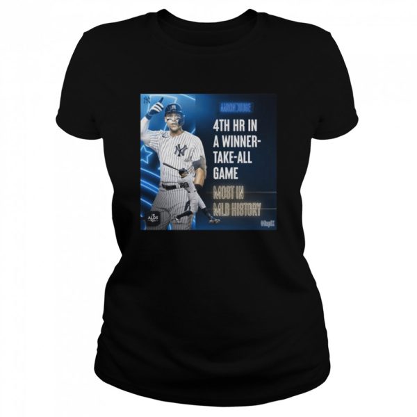 Aaron Judge 4th Hr in a winner take all game Most in MLB history ALDS shirt