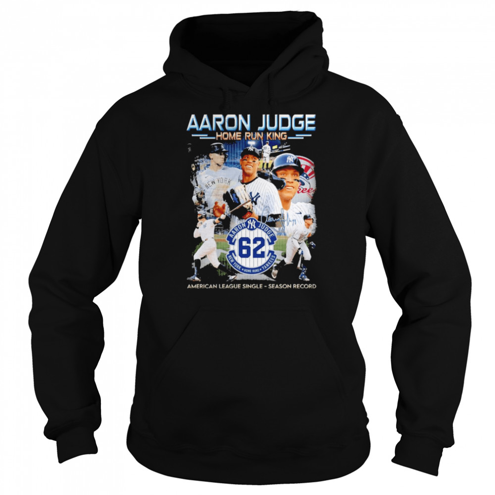 Aaron Judge 62 Yankees Home Run King American League Single Season Record  Signature Shirt